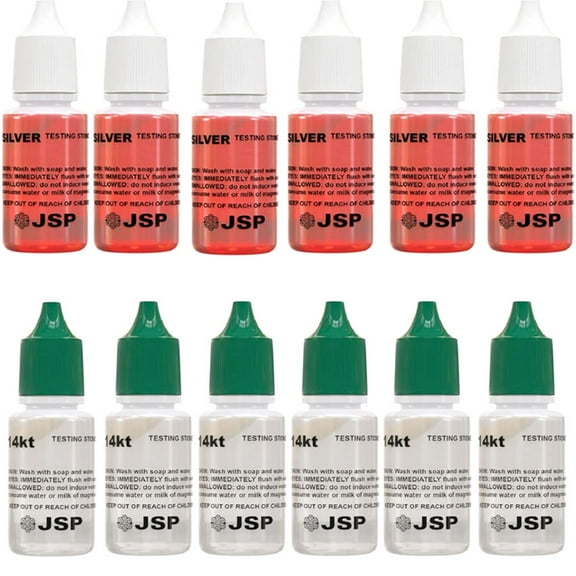 Gold Testing Kit 6x14k & 6xSilver Solution Acid Test Gold Authenticity Tester US