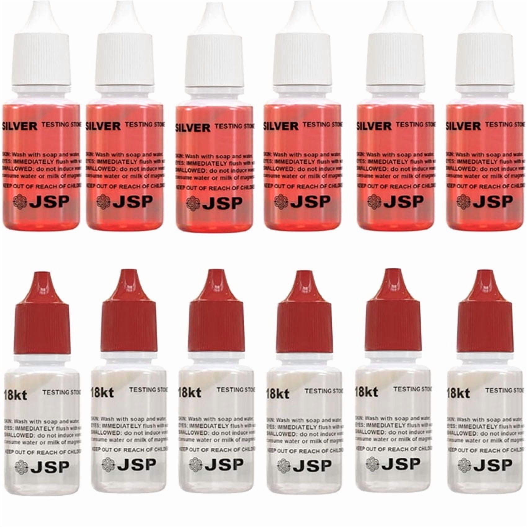Gold Testing Kit 6x18k & 6xSilver Solution Acid Test Gold Authenticity Tester US