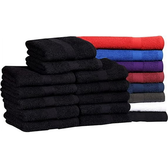 Gold Textiles 100% Cotton Hand Towels Purple 16x27 Pack of 24 Soft Absorbent Quick Dry Gym Salon Spa