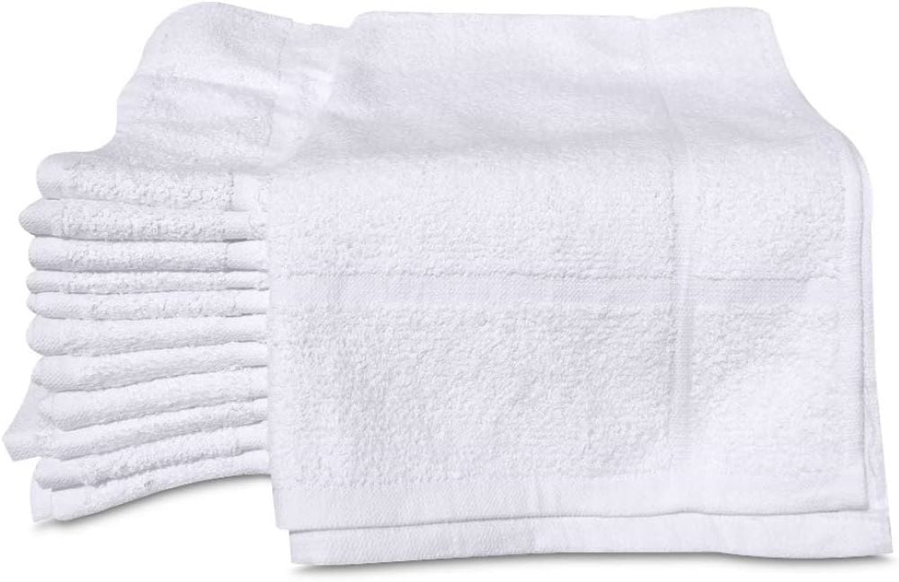 Gold Textiles 12PC Economy Bath Mat Towel Set, 20x30 Inches, White