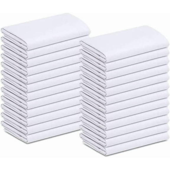 Gold Textiles Bulk Pack of 24 Polycotton Standard Size Pillowcases, White T200-21"x32" (Fits up-to 20" X 28" Pillow) - Ideal for use in Hotels,Hospitals, School Projects and More (24, Standard)