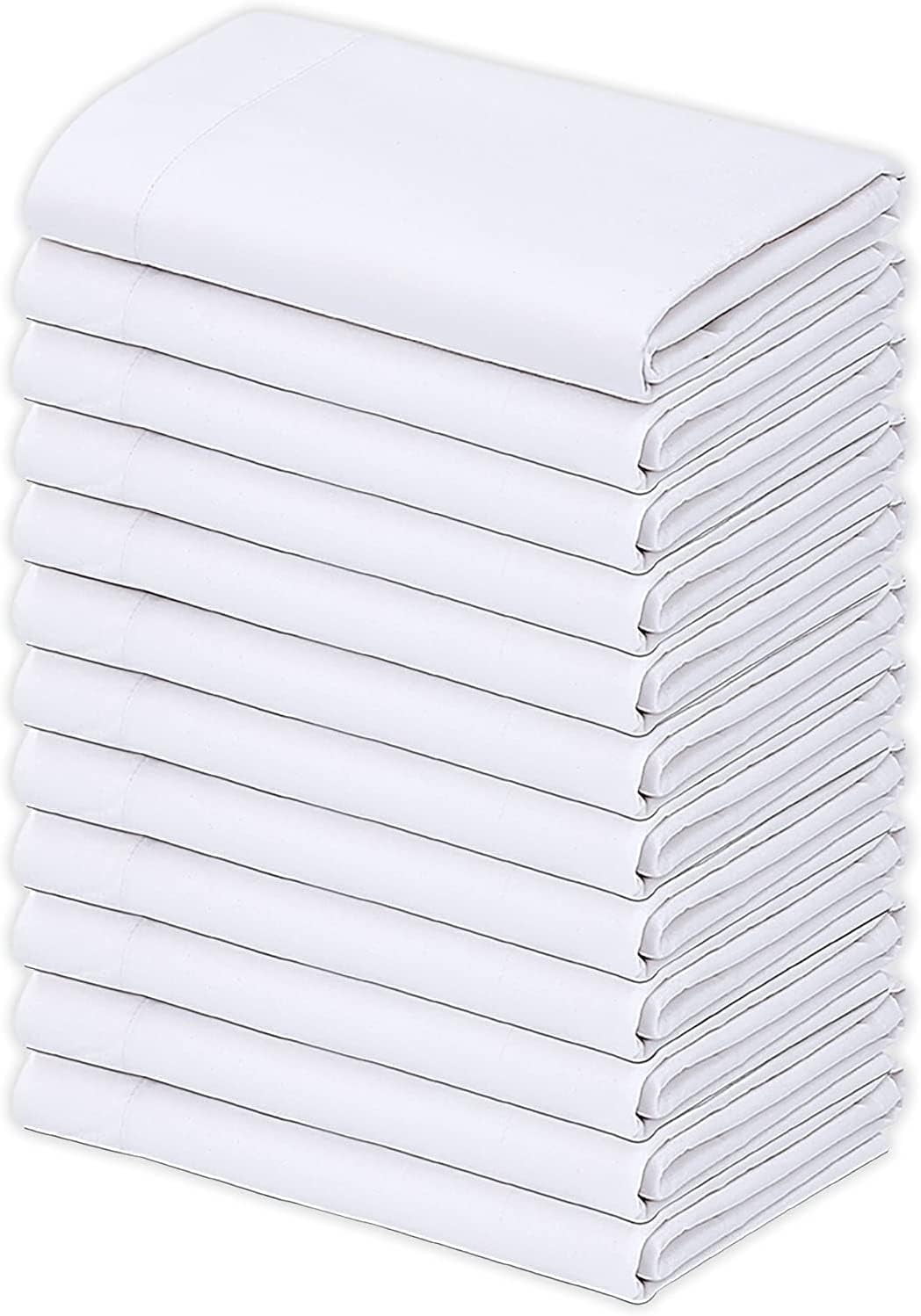 Bulk 100 Pack White Standard Pillowcases - 21x32 Inches, 60% Cotton 40% Polyester, T200 Thread Count - View #3