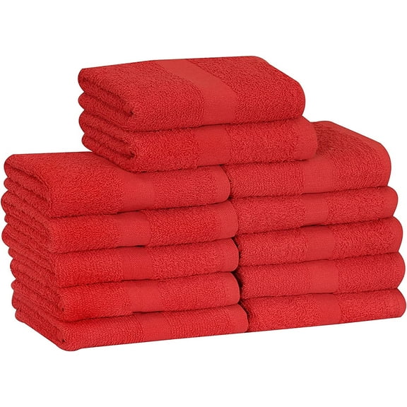 Gold Textiles Hand Towels Red 16x27 Soft Absorbent Quick Dry Gym-Salon-Spa Salon Towel 24 packs 100% Cotton