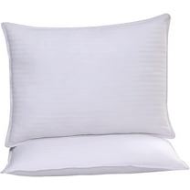 Gold Textiles Luxury Hotel Quality Bed Pillow 20 x 28 inches Soft White Stripe Bed Pillows Set of 2