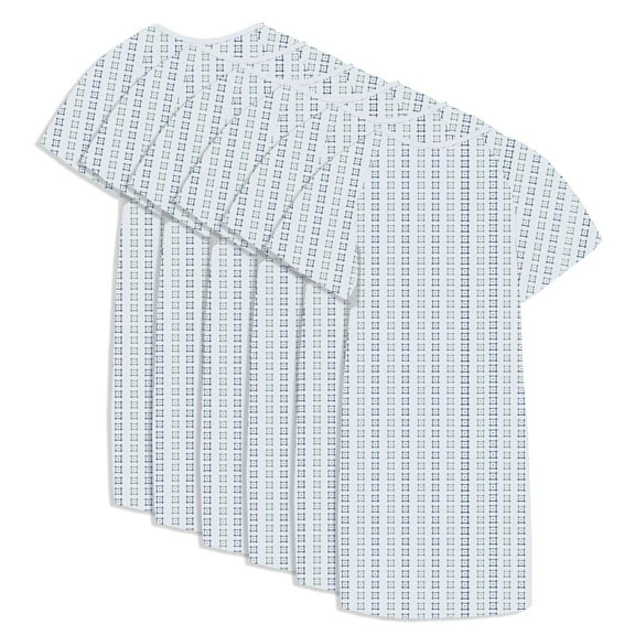 Gold Textiles Patient Hospital Gowns Turquoise Pack of 6 - Poly Cotton Unisex Hospital Patient Costumes for Medical Exams, Fits up to 2XL, 45 Long & 61 Wide, with 2 Pairs of Back Ties (Selli Blue)