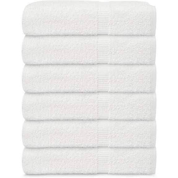 Gold Textiles Premium 100% Cotton White Bath Towel Set 12 Pack 24x50 Multipurpose Quick Drying Towel
