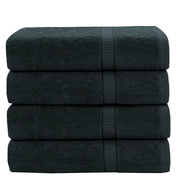 Gold Textiles Premium Grey Hand Towels 4 Packs 16x30 inches for Bathroom 100% Ring Spun Cotton Towel