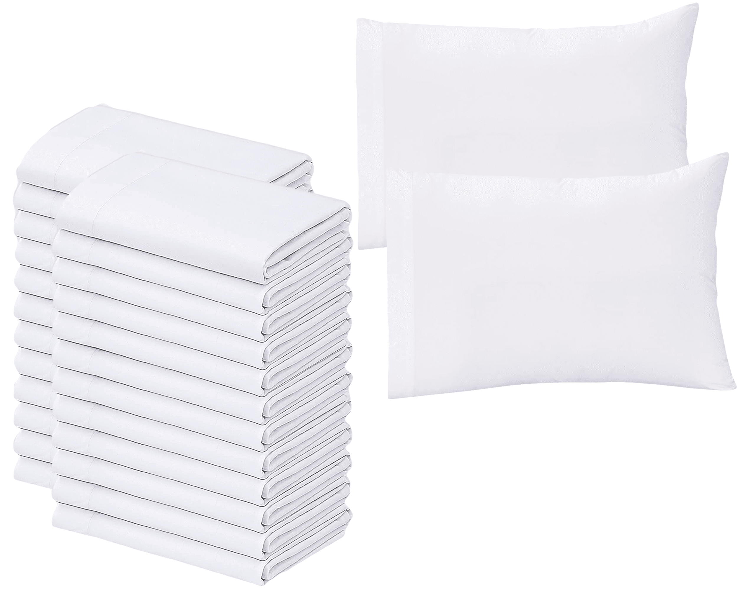 Gold Textiles Standard Size Polycotton Pillowcases Bulk Pack of 24 ...