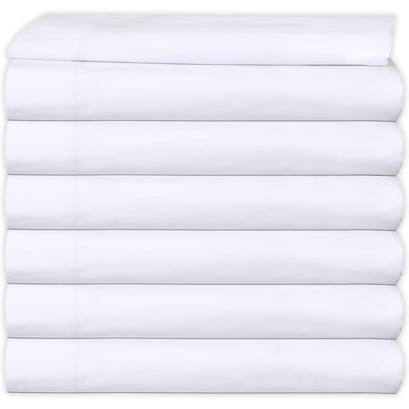 Gold Textiles Twin 6 Piece White Bed Sheets Set 6 Flat Sheet +6 Fitted Sheet &12 Standard Pillowcase