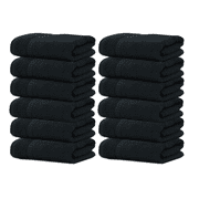 Gold Textiles Washcloth 12 Packs 13x13 inches 100% Ring Spun Cotton Gray Ultra Soft Highly Absorbent