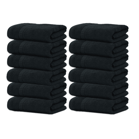 Gold Textiles Washcloth 12 Packs 13x13 inches 100% Ring Spun Cotton Gray Ultra Soft Highly Absorbent