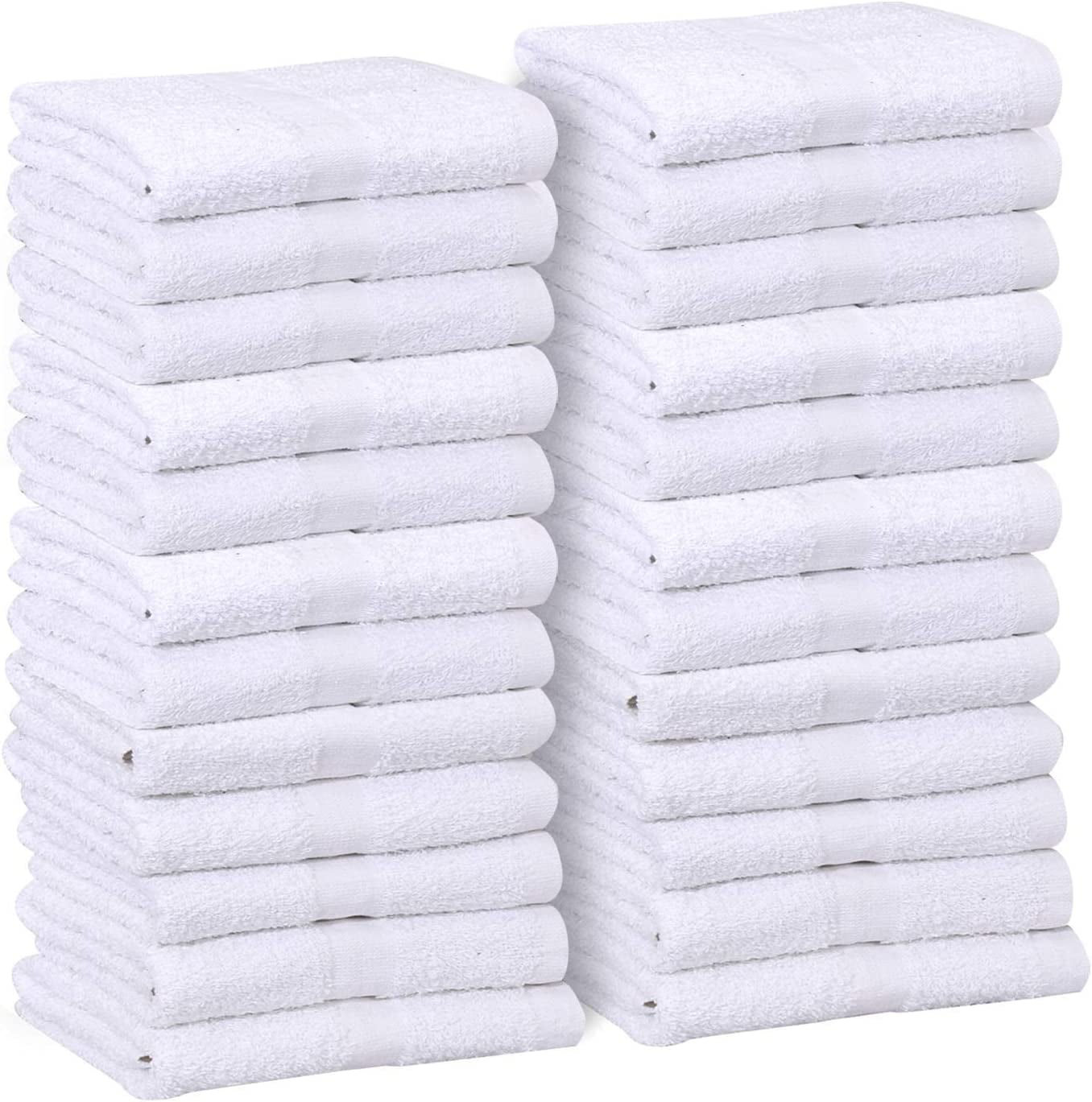 Gold Textiles White 15x25 Inches Hotel Hand Towels Cotton Blend Light