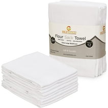 Gold Textiles White Flour Sack Towels 24 Pack Cotton Kitchen Towels 28x28 inches Multipurpose