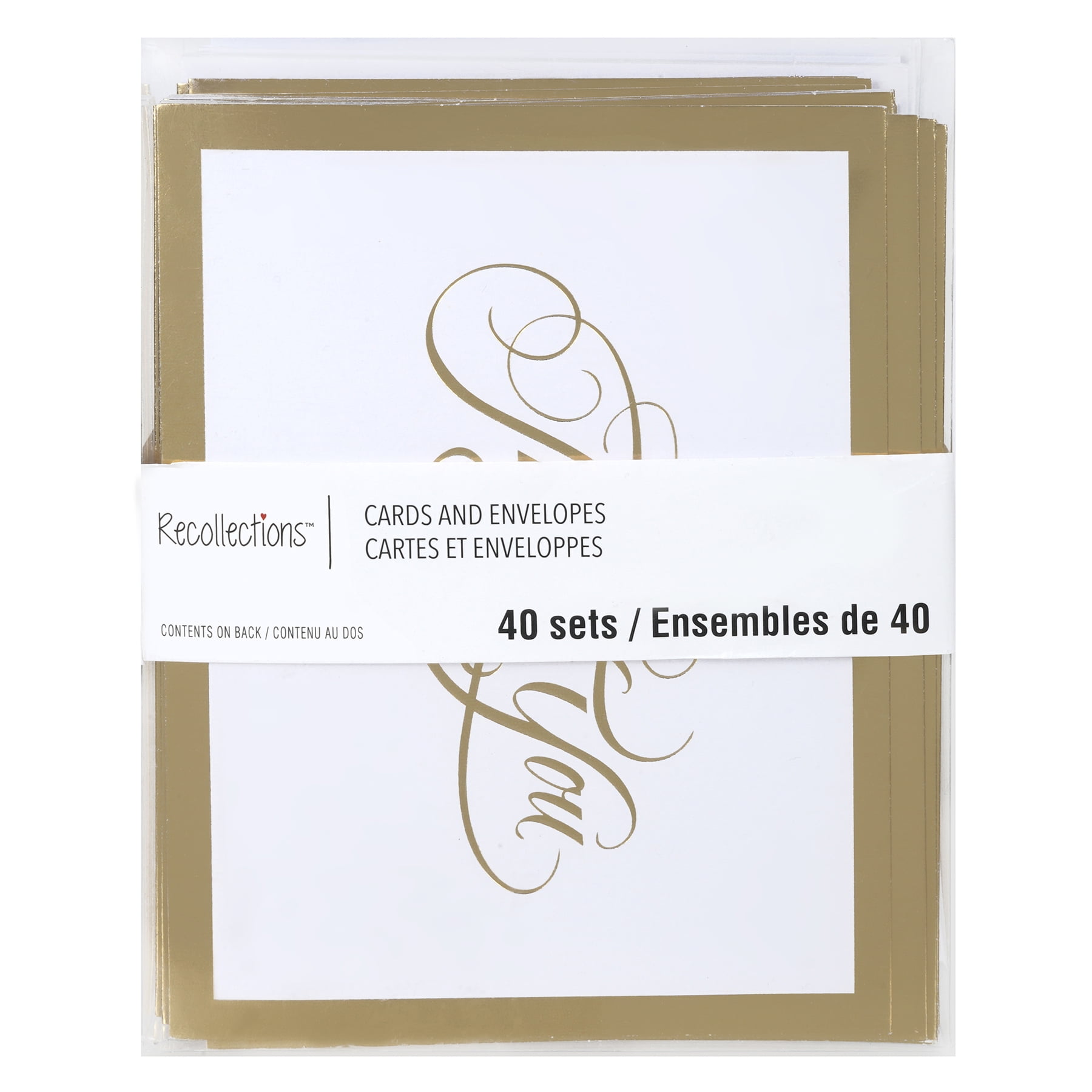 Gold Thank You Cards & Envelopes by Recollections - 4.25" x 5.5 ...