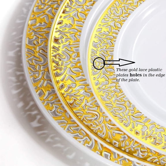 Gold Thanksgiving Disposable Plates, 150pcs — Fall Plastic Dinnerware Set for 25 Guests, Ideal for Parties, Friendsgiving & Holiday Events