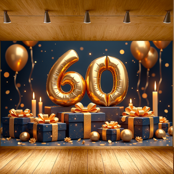 Gold Theme Banner Decorative Design Celebration Banner for Birthday Party Indoor Decoration Event Celebration