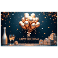 thumbnail image 1 of Gold Theme Birthday Banner Balloon Decoration Event Backdrop Happy Birthday Celebration Banner for Birthday Party Indoor Decoration Photo Shoot, 1 of 7