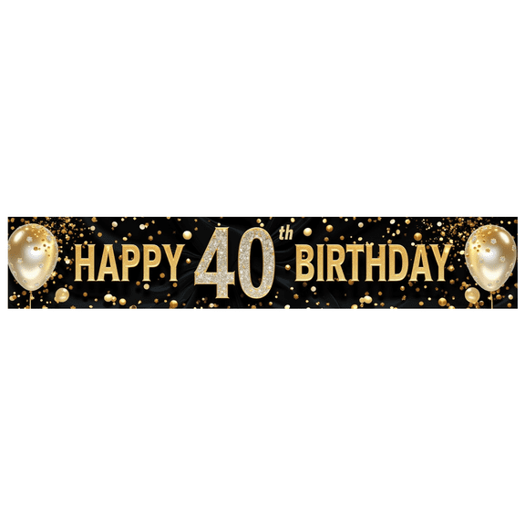 Gold Theme Birthday Banner Glitter Decor for Milestone Celebration Indoor Decoration Photo Shoot