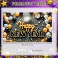thumbnail image 1 of Gold Theme Happy New Year Banner Black White Accent New Year Party Banner Disco Colorful Balloons Celebration Banner for New Year Party Indoor Celebration Holiday Event, 1 of 8