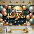 thumbnail image 1 of Gold Theme Happy New Year Banner Disco New Year Party Banner Colorful Balloons Sparkle Design Disco Ball Banner for New Year Party Holiday Celebration Indoor Party, 1 of 8