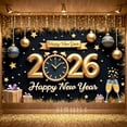 thumbnail image 1 of Gold Theme New Year Banner Golden Star 2026 Banner Glittery Design Decorative Ornament Happy New Year Banner for New Year Party New Year's Eve Celebration Holiday Decoration, 1 of 9