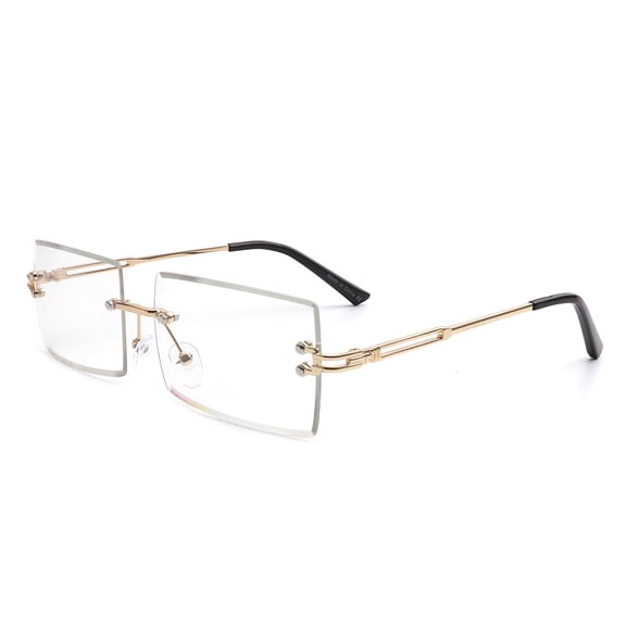 Gold Thin Frame Eyeglasses - Clear Lens Daily Office & Casual Wear
