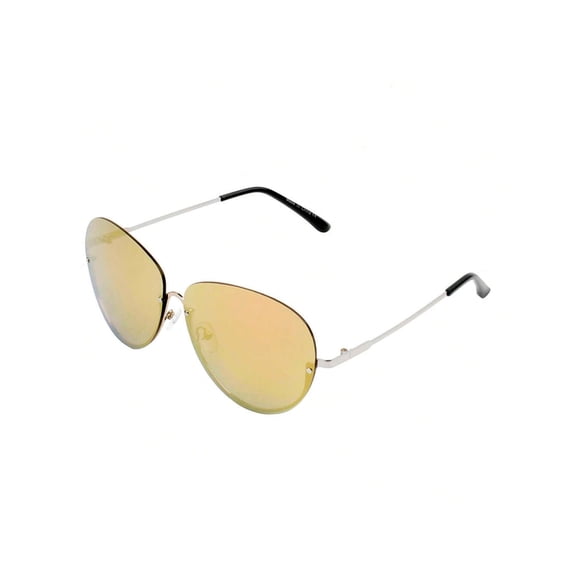 Gold Thin Frame Oval Sunglasses - Yellow-Brown Gradient Lens UV Protection Casual Daily Eyewear