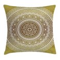 thumbnail image 1 of Gold Throw Pillow Cushion Cover, Ombre Mandala Flower Pattern Golden Queen Inspired Ethnic Prints Hippie Design, Decorative Square Accent Pillow Case, 24 X 24 Inches, Gold and White, by Ambesonne, 1 of 2
