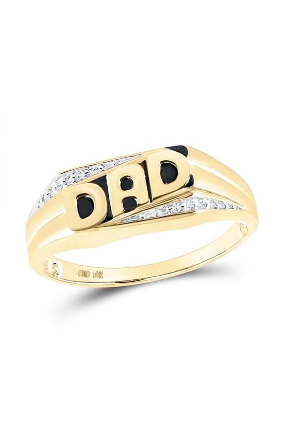 10k Yellow Gold and Diamond Men's Ring, 0.01 ct. t.w., Size 10, Includes Gift Box