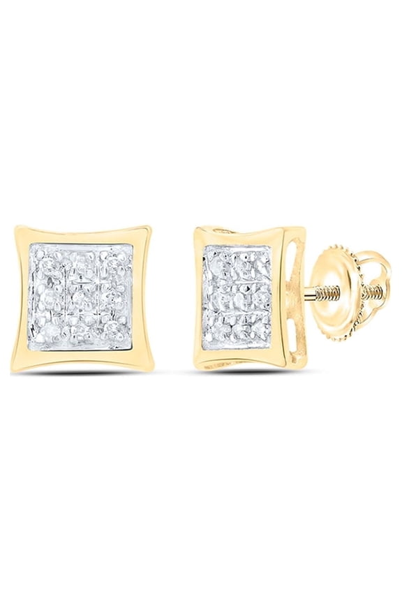 Kite Cluster Stud Earrings, Yellow Diamond, 10kt Gold, 1/20 Cttw