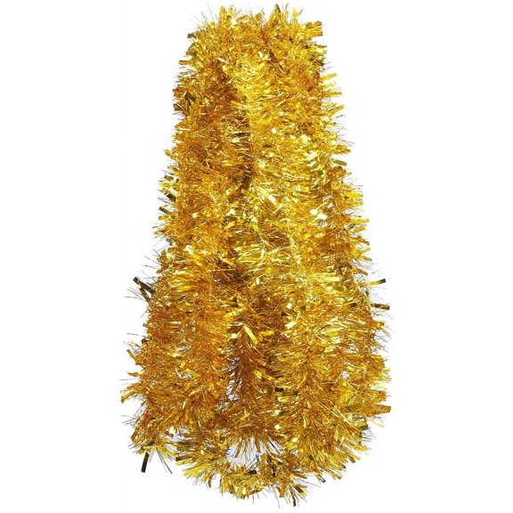Gold Tinsel Garland Christmas Tree Decorations Wedding Birthday Party Supplies for 16.5 FEET Long