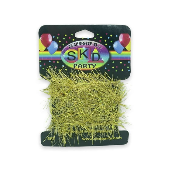 Gold Tinsel Rope | Gold Tinsel Ribbon | Gold Twinkle Rope - 1in. x 5 Feet (fdp-98371go)