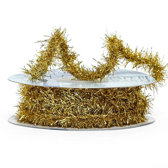 Gold Tinsel Wire Roll - 1/2 Inch Wide X 10 Yards (48531271) - Holiday Tinsel, Gold Tinsel