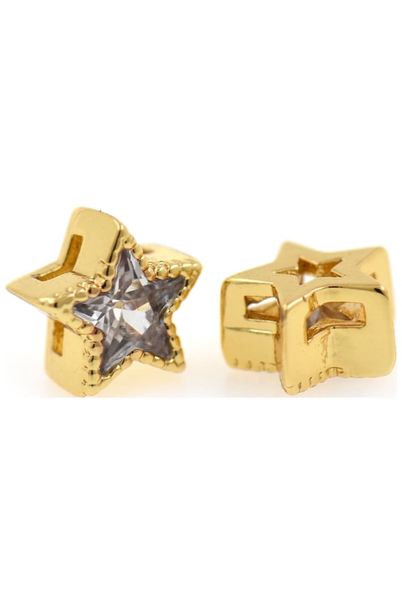 Gold Tiny Star Charm,Lucky Star Spacer Beads for Jewelry Making Supplies 7x7mm 10Pcs