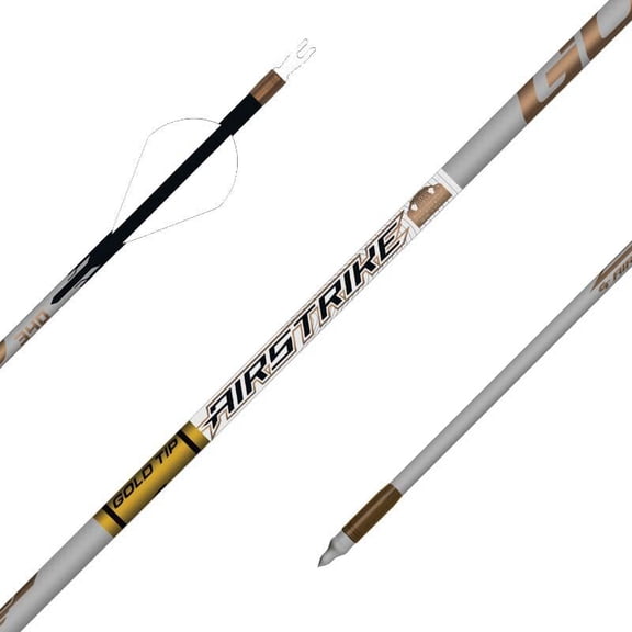 Gold Tip AirStrike 300 Carbon Arrows, 2" Raptor Vanes, .204 ID, Dyna-Tek Slick Shield, 6 Pack (AS300A26)