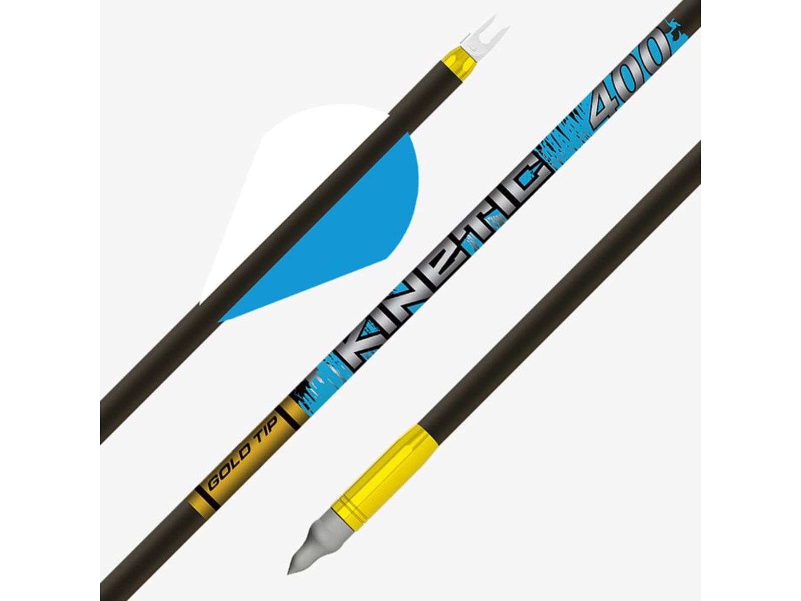 Gold Tip Velocity PRO 400 Arrows - 1/2 Dozen With 2-Inch Raptor Vanes, Black, For High-Speed Compound Bows
