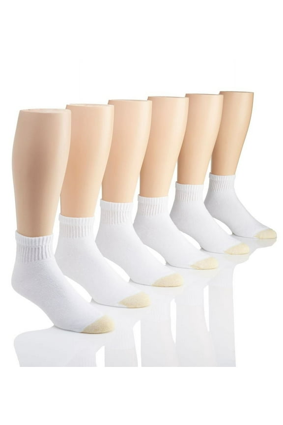 Gold Toe Adult Men's 656P Cushioned Cotton Quarter Socks, 6 Pack