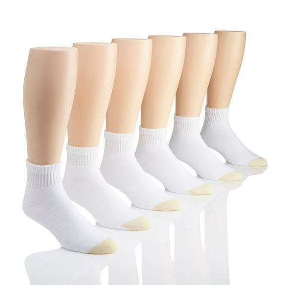 Gold Toe Adult Men's 656P Cushioned Cotton Quarter Socks, 6 Pack