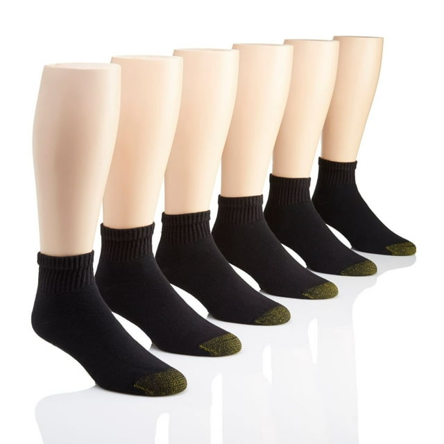 Gold Toe Adult Men's 656P Cushioned Cotton Quarter Socks, 6 Pack