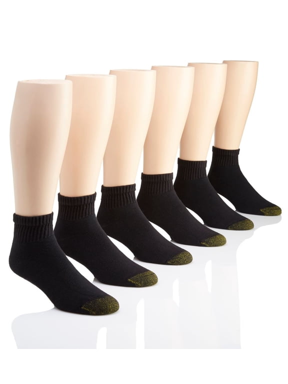 Gold Toe Adult Men's 656P Cushioned Cotton Quarter Socks, 6 Pack