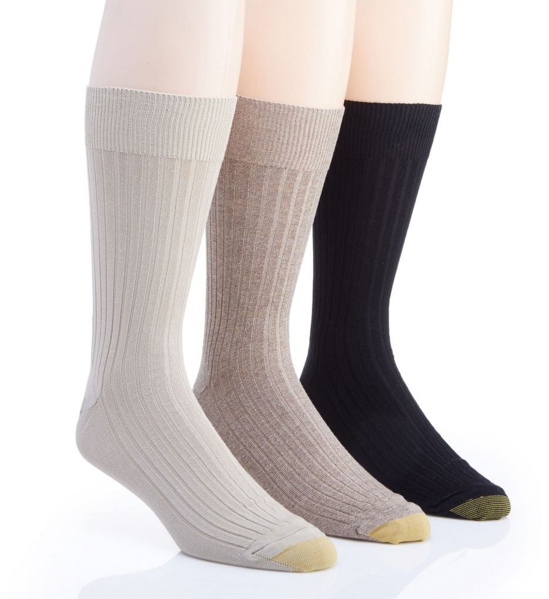 Gold Toe Men's Canterbury Ribbed Crew Dress Socks, AquaFX Moisture ...