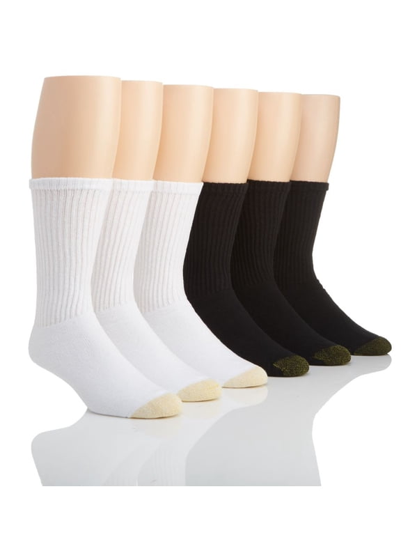 Gold Toe Adult Men's Full Cushion Cotton Crew Casual Socks, 6 Pack