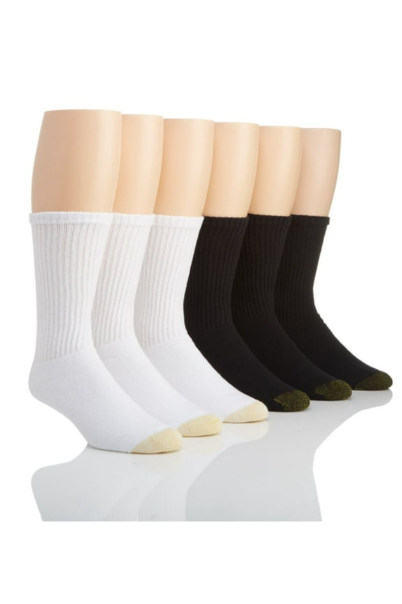 Gold Toe Adult Men's Full Cushion Cotton Crew Casual Socks, 6 Pack