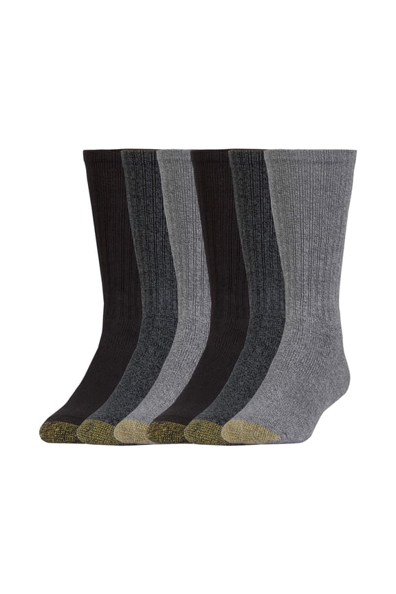 Gold Toe Adult Men's Harrington Crew Dress Socks, OS One Size, 6 Pairs