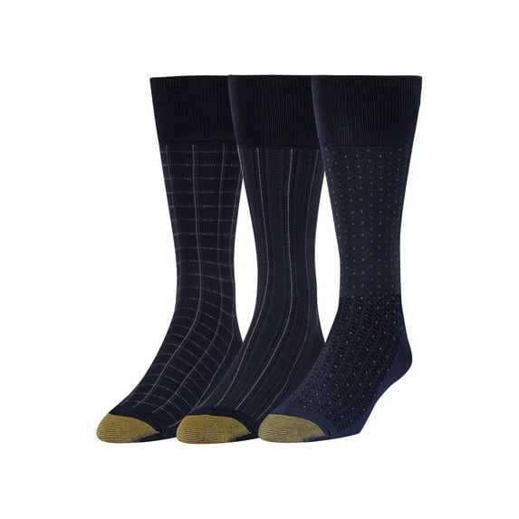 Gold Toe, Adult Mens, 3-Pack Moisture Control Classic Crew Dress Socks, Sizes 10-12