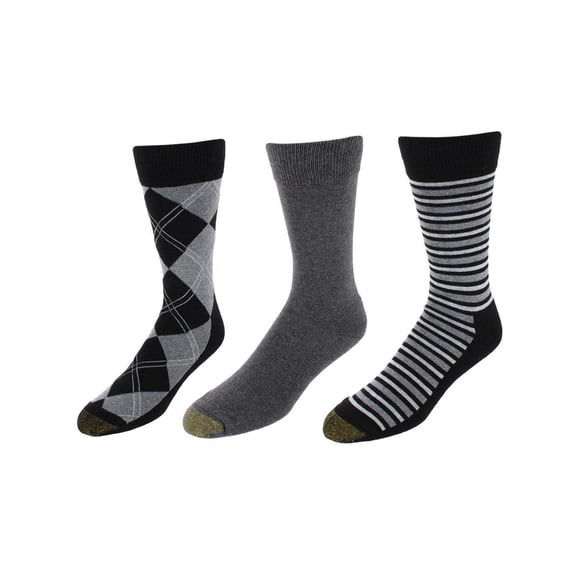 Gold Toe  Comfort Cushion Argyle Crew Socks (3 Pairs) (Men)