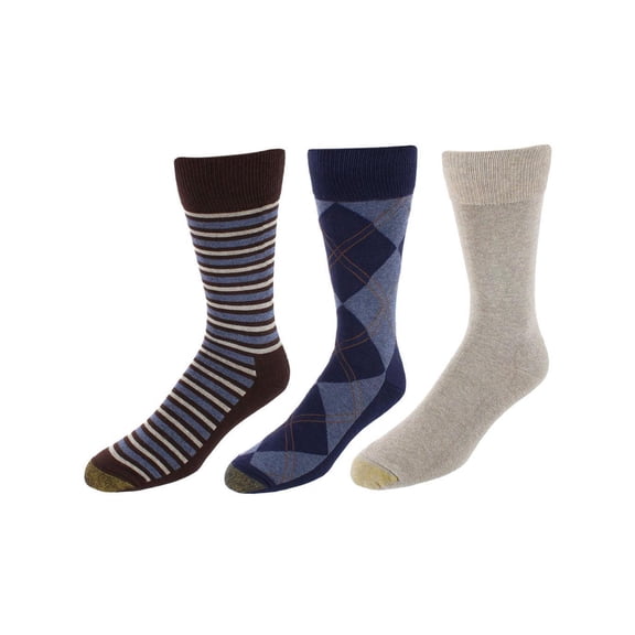 Gold Toe  Comfort Cushion Argyle Crew Socks (3 Pairs) (Men)