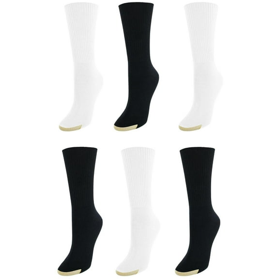 Gold Toe  Extended Size Turn Cuff Anklet (6 Pair Pack) (Women)