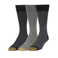 thumbnail image 1 of Gold Toe Men's Fashion Crew Socks - 3 Pack, Black/Charcoal/Black, Large, 1 of 4