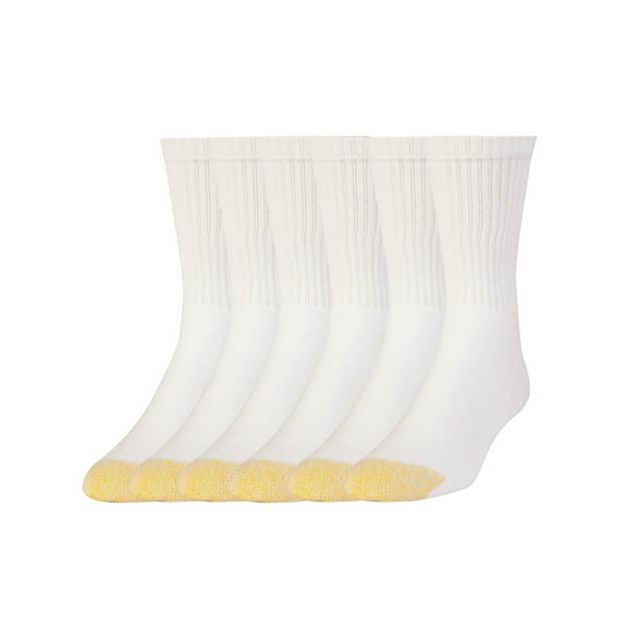 Men's GOLDTOE® 6-Pack Athletic Short Crew Socks Color: White Size: 6-12